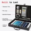 imageSooez Heavy Duty Aluminum Locking Clipboard Case Box with Handle  Holds Letter Size Paper Organizer 126 x 96 inchKey Lock  Black