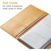 imageSooez Leather Professional Business Card Book Holder Organizer 240 Capacity Credit Card Booklet PU Name Cards Holder Storage File for Men Women 77 x 45 Inch BlackOrange