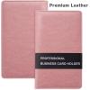 imageSooez Leather Professional Business Card Book Holder Organizer 240 Capacity Credit Card Booklet PU Name Cards Holder Storage File for Men Women 77 x 45 Inch BlackPink