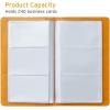 imageSooez Leather Professional Business Card Book Holder Organizer 240 Capacity Credit Card Booklet PU Name Cards Holder Storage File for Men Women 77 x 45 Inch BlackOrange