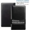 imageSooez Leather Professional Business Card Book Holder Organizer 240 Capacity Credit Card Booklet PU Name Cards Holder Storage File for Men Women 77 x 45 Inch BlackBlack