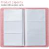imageSooez Leather Professional Business Card Book Holder Organizer 240 Capacity Credit Card Booklet PU Name Cards Holder Storage File for Men Women 77 x 45 Inch BlackPink