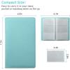 imageSooez Leather Professional Business Card Book Holder Organizer 240 Capacity Credit Card Booklet PU Name Cards Holder Storage File for Men Women 77 x 45 Inch BlackMint Green
