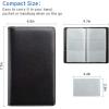 imageSooez Leather Professional Business Card Book Holder Organizer 240 Capacity Credit Card Booklet PU Name Cards Holder Storage File for Men Women 77 x 45 Inch BlackBlack