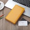 imageSooez Leather Professional Business Card Book Holder Organizer 240 Capacity Credit Card Booklet PU Name Cards Holder Storage File for Men Women 77 x 45 Inch BlackOrange