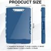 imageSooez Original Clipboard with 2 Storage ampamp Pen Holder Heavy Duty Clip Boards 85x11 with Dual Storage Clearview Dry Erase Coach Clipboard with Real Hinge High Capacity School ampamp Office SuppliesDark Blue
