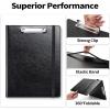 imageSooez Premium PU Leather Padfolio Clipboard with Notepad Letter Size BlackMint Green