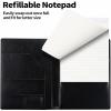 imageSooez Premium PU Leather Padfolio Clipboard with Notepad Letter Size BlackNavy Blue