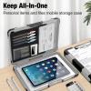 imageSooez Toughest Clipboard with Storage Internal Pen Pouch Included Letter A4 Size Shockproof Heavy Duty Plastic Clip Boards 85x11 High Capacity Clipboards Box Case for Contractor Trucker DriverGrey  Black Corner