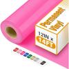 image12quot x 14FT White Vinyl  Glossy White Permanent Vinyl with PET Backing Easier Weed Never Residue Permanent Adhesive for Cutting Machine Party Decoration Car Decal Signs ScrapbookingNeon Pink
