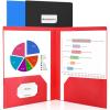 imageSooez 7 Pack Folders with Pockets 2 Pocket Folders with Extra Labels Plastic Folder with Pockets Heavy Duty File Folder Bulk School Business Office Filing SuppliesRed  Black  Blue