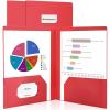 imageSooez 7 Pack Folders with Pockets 2 Pocket Folders with Extra Labels Plastic Folder with Pockets Heavy Duty File Folder Bulk School Business Office Filing SuppliesRed