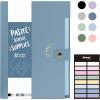 imageSooez Aesthetic 8 Pocket Accordion File Organizer Pastel Expanding File Folder for Important Document with Labels Portable Receipt Bill Organizer for Office School Supplies Letter Size Olive GreenAll Haze Blue