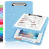 imageSooez Glitter Clipboard with Storage Cute Clip Boards 85x11 with Storage Sparkle Plastic Clipboard Folder for Women Nurse Accessories Essentials Office ampamp School Supplies Letter Size A4 PurpleBglitter Blue