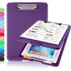 imageSooez Glitter Clipboard with Storage Cute Clip Boards 85x11 with Storage Sparkle Plastic Clipboard Folder for Women Nurse Accessories Essentials Office ampamp School Supplies Letter Size A4 PurplePurple