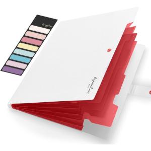 imageSooez Accordion File Organizer Letter Size Expanding File Folder with Labels 5 Pocket Folders for Documents Portable Paper Bill Receipt Organizer for Home School Office Supplies BlackWhite