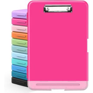 imageSooez Clipboards with Storage High Capacity Clip Boards 85x11 with Storage Heavy Duty Nursing Clipboard Folder Plastic Clipboard with Pen Holder for Women Teachers Work School ampamp Office SuppliesRose Red