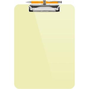 imageSooez Plastic Clipboard with Pen Holder 10 Thicker Clip Boards 85x11 with Low Profile Clip Cute Hanging Clipboard Standard Letter Size A4 for Women Kid Teacher Office ampamp School Supplies BlackLight Yellow