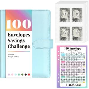 imageSooez 100 Envelopes Cash Envelopes Budget Binder  Easy ampamp Fun Money Saving WayBlue