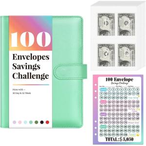imageSooez 100 Envelopes Cash Envelopes Budget Binder  Easy ampamp Fun Money Saving WayMint Green