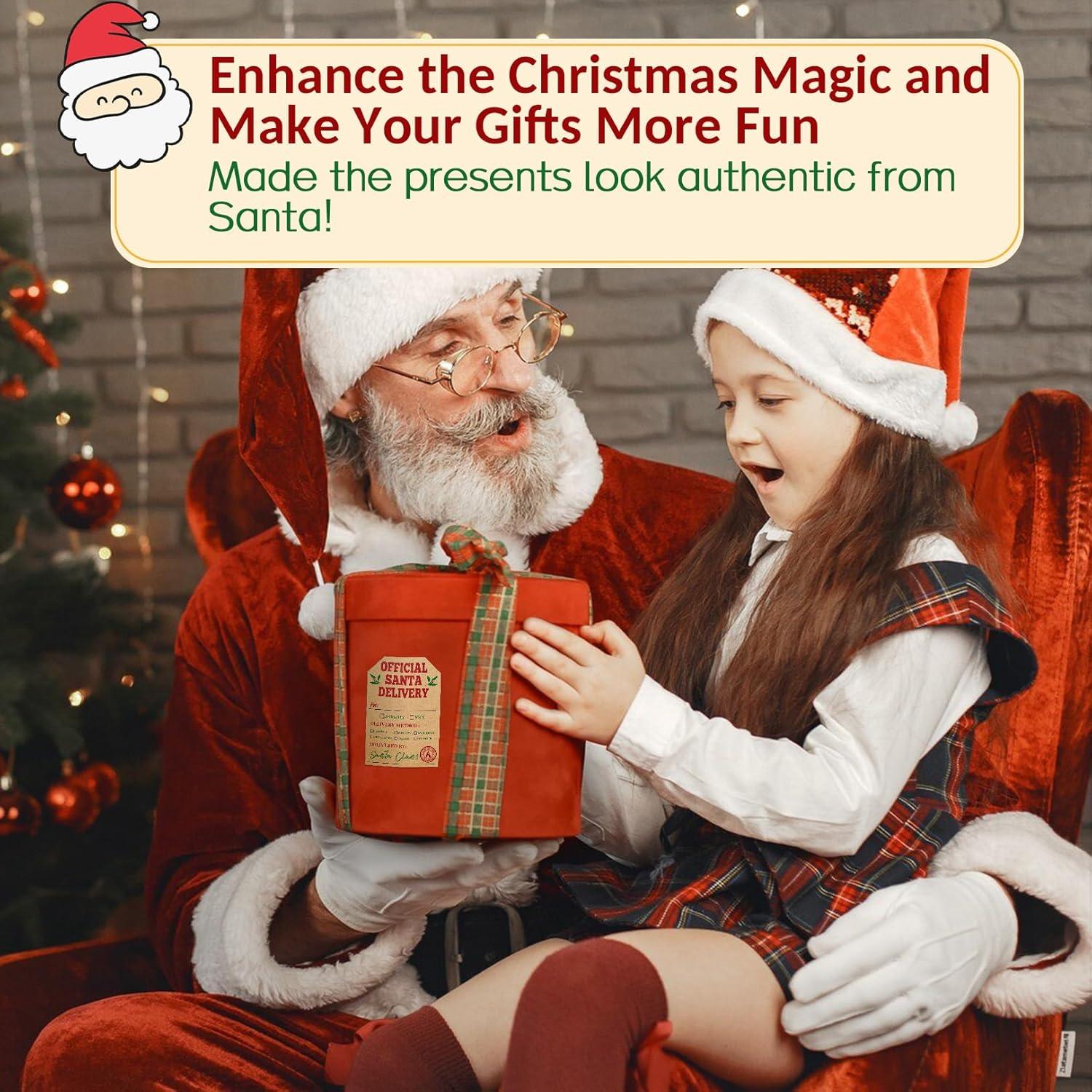 imageSooez 120pcs Tags Natural Kraft Labels Stickers for Presents 2quot x 3quot Self Adhesive From Santa Gift Tags North Pole Approved Wrapping Paper