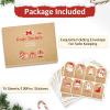 imageSooez Christmas Gift Tags Natural Kraft Gift Stickers for Christmas Presents Self Adhesive to and from Name Tags 120Pcs Xmas Present Labels for Holiday Wrapping Paper 8 Designs 2quot x 3quot GreenStyle2