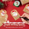 imageSooez Christmas Gift Tags Natural Kraft Gift Stickers for Christmas Presents Self Adhesive to and from Name Tags 120Pcs Xmas Present Labels for Holiday Wrapping Paper 8 Designs 2quot x 3quot GreenStyle2