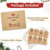 imageSooez Christmas Gift Tags Natural Kraft Gift Stickers for Christmas Presents Self Adhesive to and from Name Tags 120Pcs Xmas Present Labels for Holiday Wrapping Paper 8 Designs 2quot x 3quot GreenStyle1