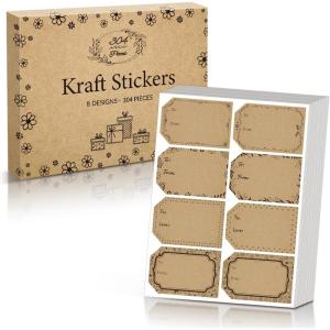 imageSooez 304PCS Larger 2quot x 3quot to and from Christmas Labels Stickers 8 Design AllPurpose Thicker Brown Kraft to and from Gift Tag Stickers SelfAdhesive Holiday Present Name Sticker