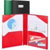 imageSooez 3 Pack 2Pocket Folder with Prongs Plastic Folders with Pockets and Prongs Including Labels Heavy Duty Letter Size Pocket Folders with Prongs Colored Prong Folders for Schoolwork ampamp Office3