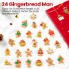imageMini Christmas Ornaments Sooez Set of 24 Cute Miniature Gingerbread Man Tree Ornament Figures Advent Calendar Fillers Durable ampamp WellCrafted Soft Rubber Figurines with Gold Loops for Easy HangingGingerbread