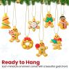 imageMini Christmas Ornaments Sooez Set of 24 Cute Miniature Gingerbread Man Tree Ornament Figures Advent Calendar Fillers Durable ampamp WellCrafted Soft Rubber Figurines with Gold Loops for Easy HangingGingerbread