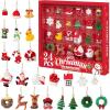 imageMini Christmas Ornaments Sooez Set of 24 Cute Miniature Gingerbread Man Tree Ornament Figures Advent Calendar Fillers Durable ampamp WellCrafted Soft Rubber Figurines with Gold Loops for Easy HangingAssorted 24 Designs