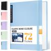 imageSooez Art Portfolio 9quotx12quot 72 Pockets Large Portfolio Folder Display 144 Pages Heavy Duty Binder with Plastic SleevesampampElastic Band Presentation Book with Clear Sheet Protector for Artwork OrganizerBlue