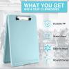 imageSooez Clipboard with Storage Plastic Storage Clipboard with Low Profile Clip Heavy Duty Nursing Clipboards Foldable Coaches Clip Board for Work Kids Teacher Must Haves Office School SuppliesAhaze Blue