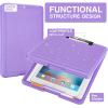 imageSooez Clipboard with Storage Plastic Storage Clipboard with Low Profile Clip Heavy Duty Nursing Clipboards Foldable Coaches Clip Board for Work Kids Teacher Must Haves Office School SuppliesBglitter Purple