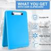 imageSooez Clipboard with Storage Plastic Storage Clipboard with Low Profile Clip Heavy Duty Nursing Clipboards Foldable Coaches Clip Board for Work Kids Teacher Must Haves Office School SuppliesAblue