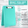 imageSooez Clipboard with Storage Plastic Storage Clipboard with Low Profile Clip Heavy Duty Nursing Clipboards Foldable Coaches Clip Board for Work Kids Teacher Must Haves Office School SuppliesAturquoise