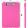 imageSooez Clipboard with Storage Plastic Storage Clipboard with Low Profile Clip Heavy Duty Nursing Clipboards Foldable Coaches Clip Board for Work Kids Teacher Must Haves Office School SuppliesArose Pink