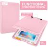 imageSooez Clipboard with Storage Plastic Storage Clipboard with Low Profile Clip Heavy Duty Nursing Clipboards Foldable Coaches Clip Board for Work Kids Teacher Must Haves Office School SuppliesAlight Pink