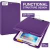 imageSooez Clipboard with Storage Plastic Storage Clipboard with Low Profile Clip Heavy Duty Nursing Clipboards Foldable Coaches Clip Board for Work Kids Teacher Must Haves Office School SuppliesPurple