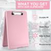 imageSooez Clipboard with Storage Plastic Storage Clipboard with Low Profile Clip Heavy Duty Nursing Clipboards Foldable Coaches Clip Board for Work Kids Teacher Must Haves Office School SuppliesAlight Pink