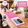 imageSooez Clipboard with Storage Plastic Storage Clipboard with Low Profile Clip Heavy Duty Nursing Clipboards Foldable Coaches Clip Board for Work Kids Teacher Must Haves Office School SuppliesArose Pink