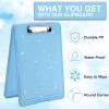 imageSooez Clipboard with Storage Plastic Storage Clipboard with Low Profile Clip Heavy Duty Nursing Clipboards Foldable Coaches Clip Board for Work Kids Teacher Must Haves Office School SuppliesBglitter Blue