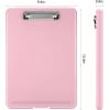 imageSooez Clipboard with Storage Plastic Storage Clipboard with Low Profile Clip Heavy Duty Nursing Clipboards Foldable Coaches Clip Board for Work Kids Teacher Must Haves Office School SuppliesAlight Pink