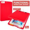 imageSooez Clipboard with Storage Plastic Storage Clipboard with Low Profile Clip Heavy Duty Nursing Clipboards Foldable Coaches Clip Board for Work Kids Teacher Must Haves Office School SuppliesAred