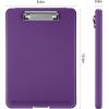 imageSooez Clipboard with Storage Plastic Storage Clipboard with Low Profile Clip Heavy Duty Nursing Clipboards Foldable Coaches Clip Board for Work Kids Teacher Must Haves Office School SuppliesPurple