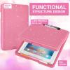 imageSooez Clipboard with Storage Plastic Storage Clipboard with Low Profile Clip Heavy Duty Nursing Clipboards Foldable Coaches Clip Board for Work Kids Teacher Must Haves Office School SuppliesBglitter Rose Pink