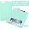 imageSooez Clipboard with Storage Plastic Storage Clipboard with Low Profile Clip Heavy Duty Nursing Clipboards Foldable Coaches Clip Board for Work Kids Teacher Must Haves Office School SuppliesBglitter Turquoise