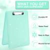 imageSooez Clipboard with Storage Plastic Storage Clipboard with Low Profile Clip Heavy Duty Nursing Clipboards Foldable Coaches Clip Board for Work Kids Teacher Must Haves Office School SuppliesBglitter Turquoise